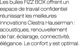 Les bulles FIZZ BOX offrent un espace de travail confidentiel r unissant les meilleures innovations Clestra Hauserman...